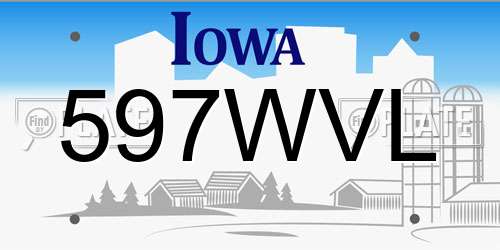 597WVL Iowa License Plate