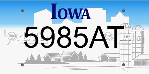 5985AT Iowa License Plate