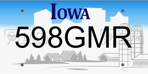 598GMR Iowa License Plate