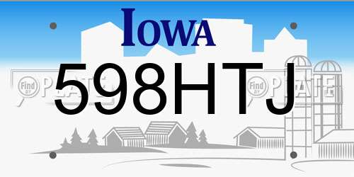 598HTJ Iowa License Plate