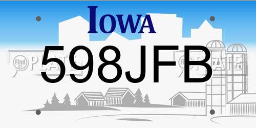 598JFB Iowa License Plate