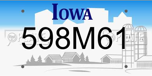 598M61 Iowa License Plate