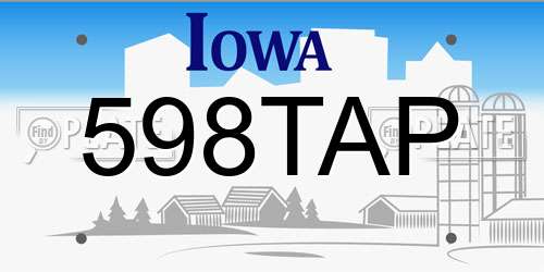 598TAP Iowa License Plate