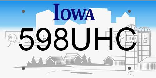 598UHC Iowa License Plate