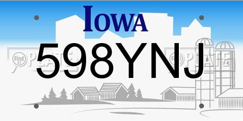 598YNJ Iowa License Plate