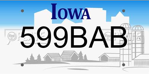 599BAB Iowa License Plate