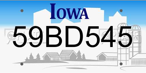 59BD545 Iowa License Plate