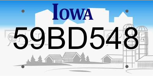 59BD548 Iowa License Plate