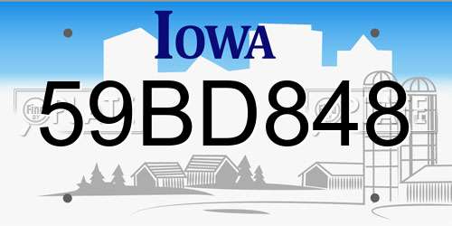 59BD848 Iowa License Plate