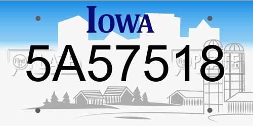5A57518 Iowa License Plate