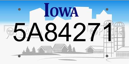 5A84271 Iowa License Plate