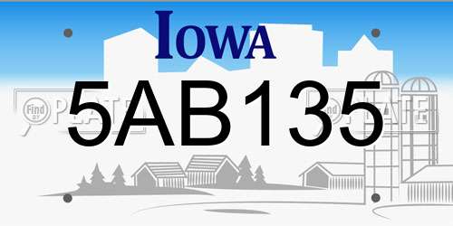 5AB135 Iowa License Plate