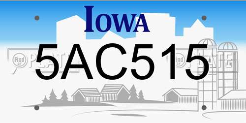 5AC515 Iowa License Plate