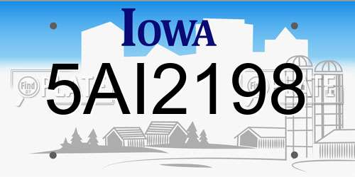 5AI2198 Iowa License Plate