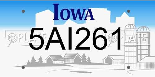 5AI261 Iowa License Plate
