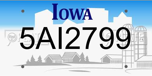5AI2799 Iowa License Plate