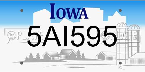 5AI595 Iowa License Plate