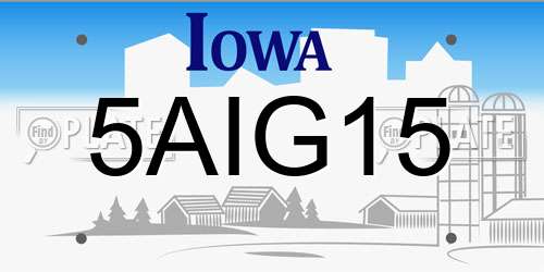 5AIG15 Iowa License Plate