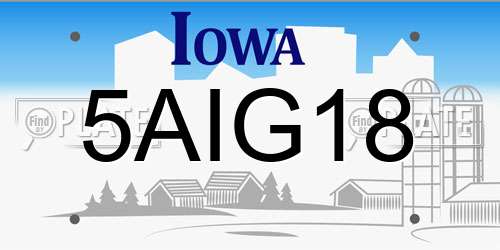 5AIG18 Iowa License Plate
