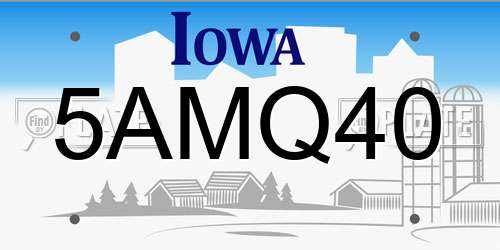 5AMQ40 Iowa License Plate