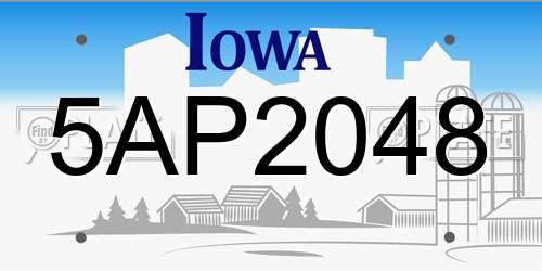 5AP2048 Iowa License Plate
