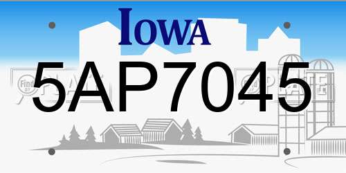 5AP7045 Iowa License Plate