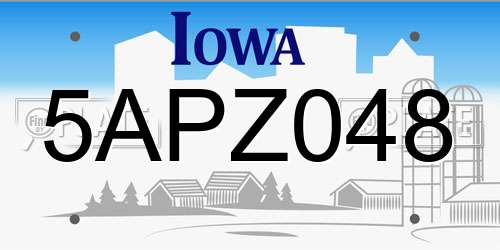 5APZ048 Iowa License Plate
