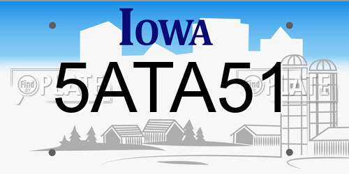 5ATA51 Iowa License Plate