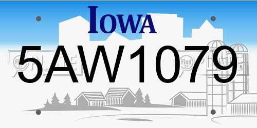 5AW1079 Iowa License Plate