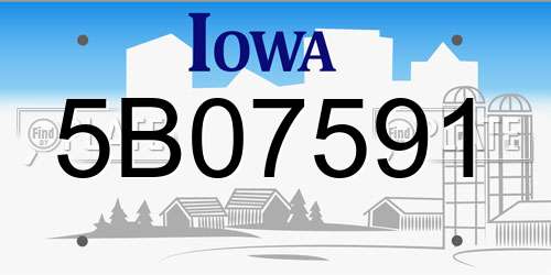 5B07591 Iowa License Plate
