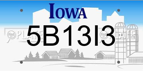 5B13I3 Iowa License Plate