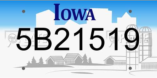 5B21519 Iowa License Plate