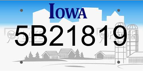 5B21819 Iowa License Plate