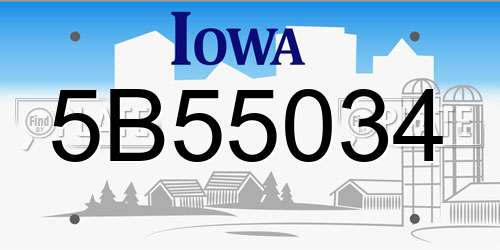 5B55034 Iowa License Plate