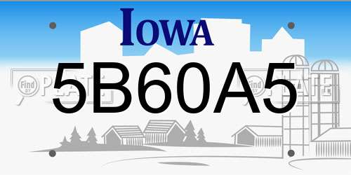 5B60A5 Iowa License Plate