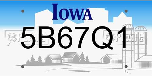 5B67Q1 Iowa License Plate