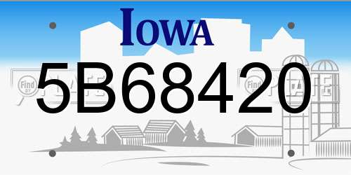 5B68420 Iowa License Plate