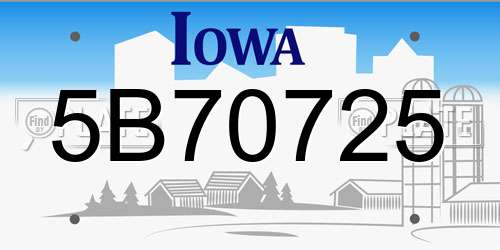 5B70725 Iowa License Plate
