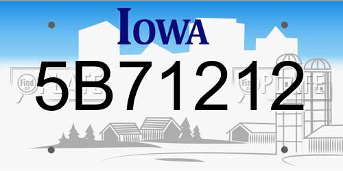 5B71212 Iowa License Plate