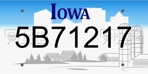 5B71217 Iowa License Plate