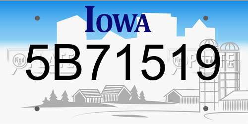 5B71519 Iowa License Plate