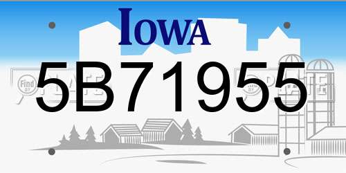 5B71955 Iowa License Plate