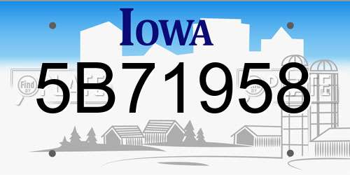 5B71958 Iowa License Plate