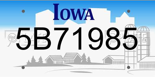 5B71985 Iowa License Plate