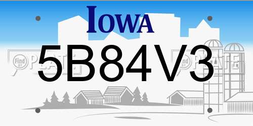 5B84V3 Iowa License Plate