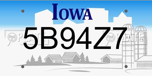 5B94Z7 Iowa License Plate