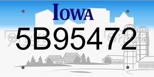 5B95472 Iowa License Plate