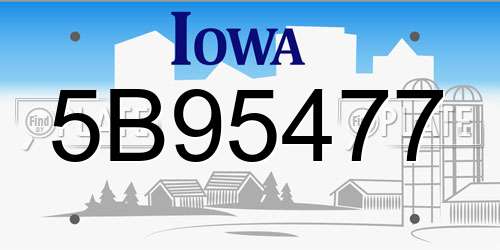 5B95477 Iowa License Plate