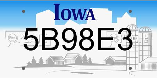 5B98E3 Iowa License Plate