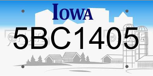 5BC1405 Iowa License Plate